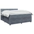 vidaXL Posteľ boxspring s matracom Tmavosivá 140 x 200 cm Zamat