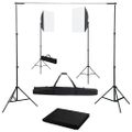 vidaXL Sada do fotoštúdia so softbox svetlami a pozadím
