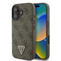 Puzdro Guess pre iPhone 16 6,1" GUHCP16SP4TDPW Leather 4G Triangle Strass hnedé MagSafe