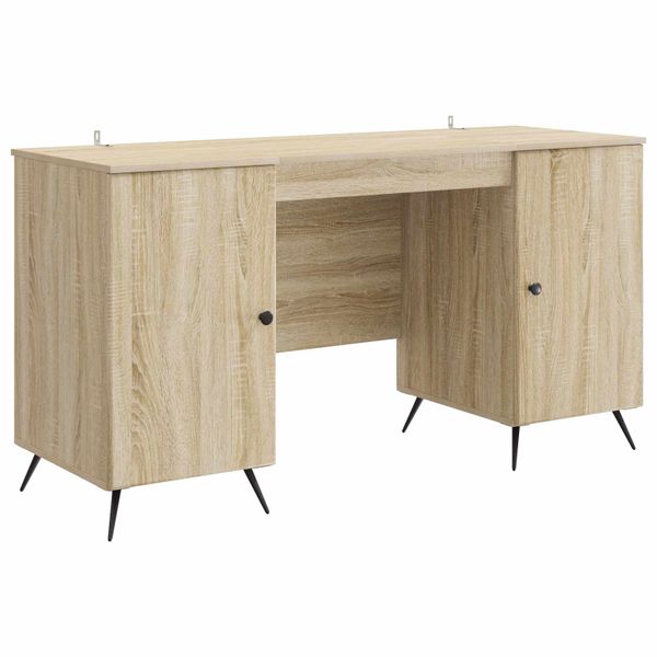 vidaXL Stôl s poličkou Dub sonoma 142,5 x 50 x 75 cm Kompozitné drevo