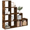 vidaXL Knižnica 4-posch. dymový dub 131,5x29x131,5 cm kompozitné drevo