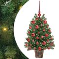 vidaXL Umelý vianočný stromček s 150 LED-i Zelená 75 cm PE a PVC