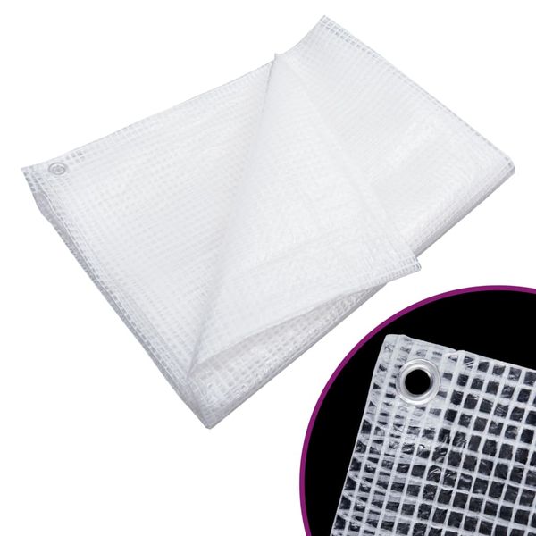vidaXL Plachta Leno 140 g/m² 4x5 m biela