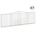 vidaXL Oblúkové gabionové koše 7 ks 400x30x120/140 cm pozink. železo