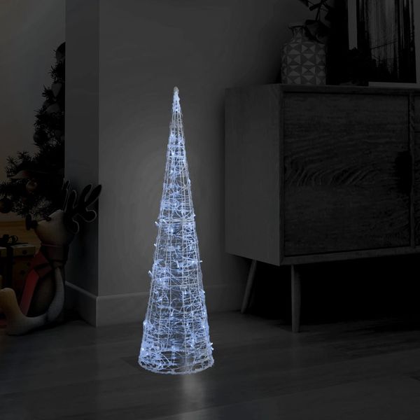 vidaXL Akrylové dekoratívne pyramídové LED svetlo studené biele 90 cm