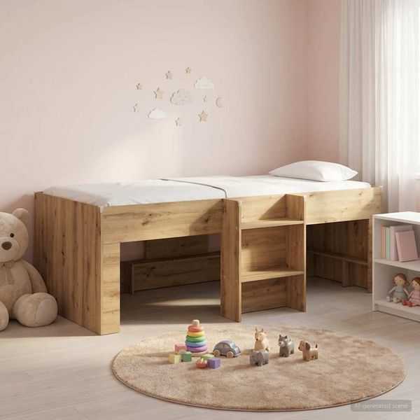 vidaXL Rám postele pre deti na vysokej posteli Dub artisan