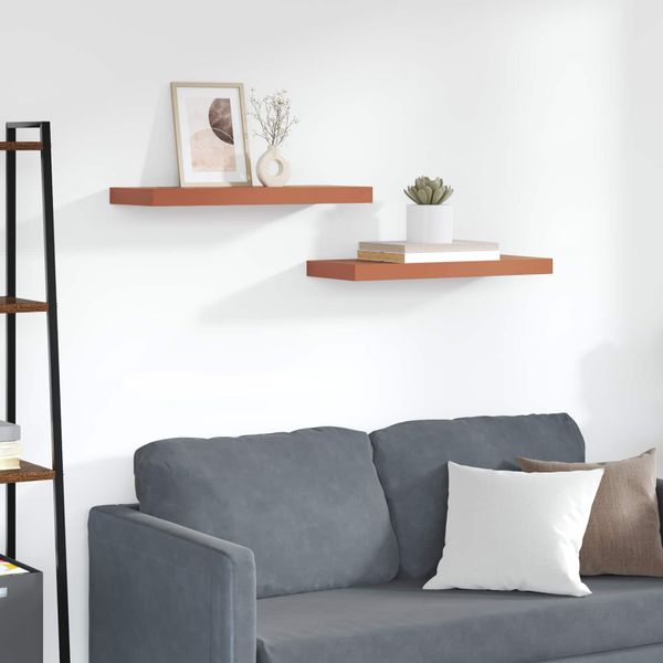 vidaXL Stenná polica 2 pcs Červená 60 x 23 x 4 cm Kompozitné drevo
