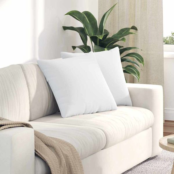 vidaXL Vankúše na pohovku 2 pcs Biela 50 x 50 cm látka