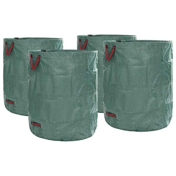vidaXL Tašky na záhradný odpad 4 pcs Zelená 79 x 79 x 99,5 cm