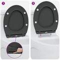 vidaXL WC sedadlo Antracitová 45,5 x 37,5 x 3,8 cm Duroplast