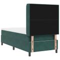vidaXL Posteľ s pružinovým rámom Tmavozelená 90 x 200 cm Zamat
