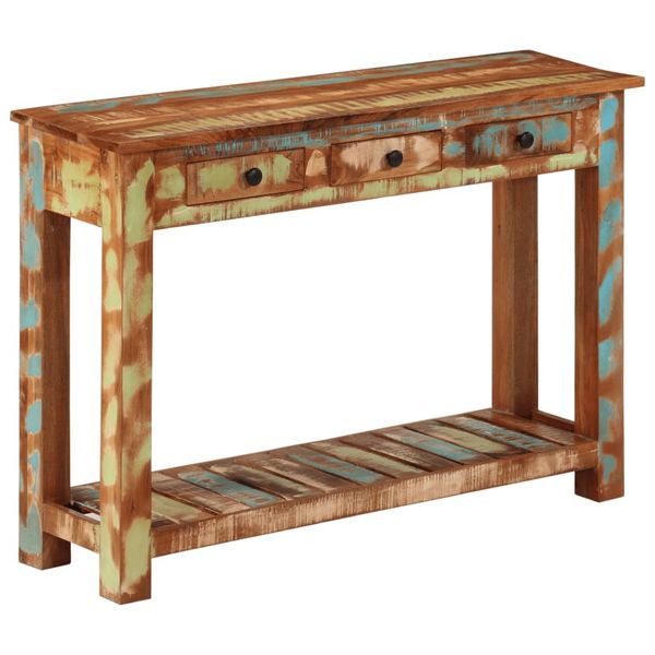 vidaXL Konzolový stolík 110x30x76 cm masívne recyklované drevo