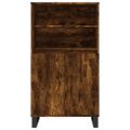 vidaXL Vysoká skrinka dymový dub 60x36x110 cm spracované drevo