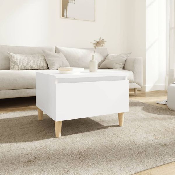 vidaXL Bočný stolík biely 50x46x35 cm spracované drevo