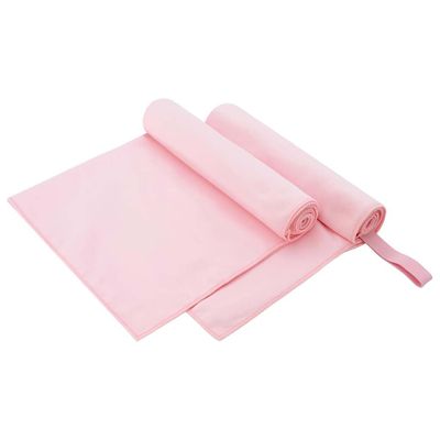 vidaXL Športové uteráky 2 pcs Ružová 100 x 50 cm Polyester a polyamid