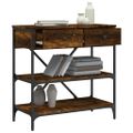 vidaXL Konzolový stolík dymový dub 75 x 34,5 x 75 cm kompozitné drevo