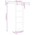 vidaXL Posuvné dvere Prírodná a čierna 73,5 x 211 cm Borovicový masív