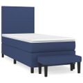 vidaXL Posteľný rám boxsping s matracom modrý 80x200 cm látka