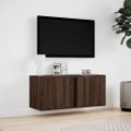 vidaXL TV nástenná skrinka s LED svetlami hnedý dub 80x31x35 cm