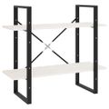 vidaXL Knižnica s 2 policami biela 80x30x70 cm masívna borovica