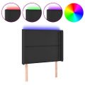 vidaXL Čelo postele s LED čierne 103x16x118/128 cm umelá koža
