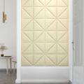 vidaXL Nástenné panely 12 ks krémové 30x30 cm umelá koža 0,54 m²
