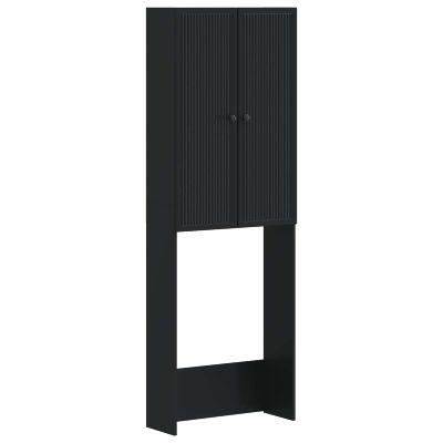 vidaXL Toaletná skriňa EDE Čierna 66 x 25,5 x 190 cm Kompozitné drevo