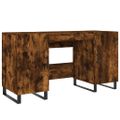 vidaXL Stôl dymový dub 140x50x75 cm kompozitné drevo