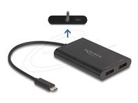 Adaptér USB Type-C na 2 x DisplayPort 4