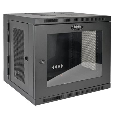 Skriňa SmartRack 10U, Š=600mm, Hĺ=550mm, hĺbka pre prepínače, presklené dvere, montáž na stenu
