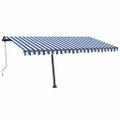 vidaXL Samostatne stojaca automatická markíza 450x350 cm modro-biela