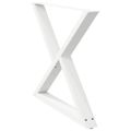 vidaXL Nohy k jedálenskému stolu 2 ks biele 90 x (72-73,3) cm oceľové