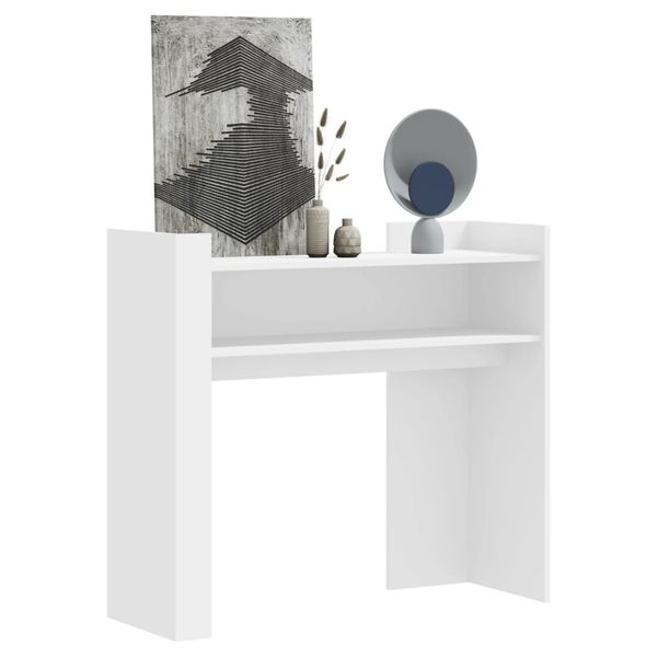 vidaXL Konzolový stolík biely 100x35x90 cm kompozitné drevo