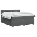 vidaXL Posteľ boxspring s matracom Tmavosivá 200 x 200 cm Látka