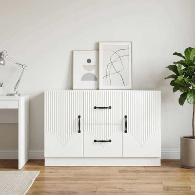 vidaXL Servírovacia skriňa Biela s vysokým leskom 89 x 34,5 x 57 cm