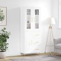 vidaXL Vysoká skrinka biela 69,5x34x180 cm spracované drevo