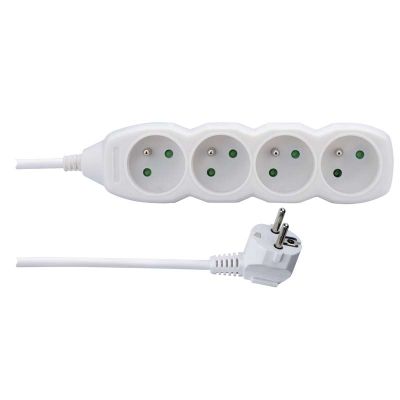 Prodlužovací kabel EMOS P0411 / 1,5 m / 4 zásuvky / bílý / PVC / 1 mm2