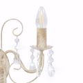 vidaXL Nástenná lampa s korálkami starožitná biela 2 x žiarovka E14