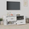 vidaXL TV skrinka lesklá biela 100x35x40 cm spracované drevo