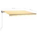 vidaXL Samostatne stojaca manuálna markíza 450x300 cm žlto-biela