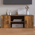 vidaXL TV skrinka dymový dub 100x35x40 cm spracované drevo