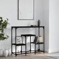 vidaXL Konzolový stolík čierny 89,5x28x76 cm kompozitné drevo