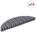 vidaXL Samolepiace schodové rohože 15 ks 56 x 17 x 3 cm Non-Slip Sivá