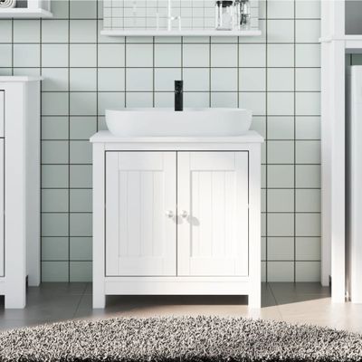 vidaXL Skrinka na umývadlo BERG biela 60x34x59 cm masívna borovica