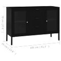 vidaXL Komoda čierna 105x35x70 cm oceľ a tvrdené sklo