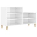 vidaXL Botník lesklý biely 102x36x60 cm spracované drevo