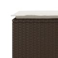 vidaXL Záhradná lavica s vankúšom hnedá 110x40x44 cm Poly ratan
