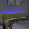vidaXL Čelo postele s LED zelené 144x5x78/88 cm látka