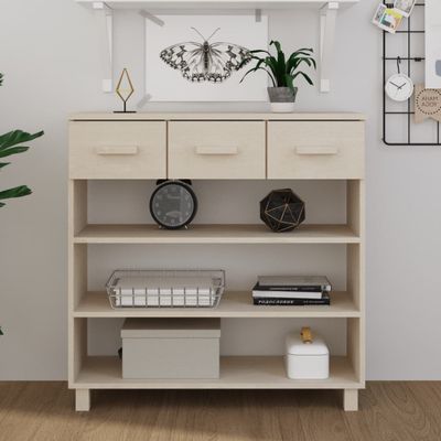 vidaXL Konzolový stolík HAMAR, medovo hnedý 90x35x90 cm, borovica