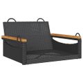 vidaXL Hojdacia lavica čierna 63x62x40 cm polyratan